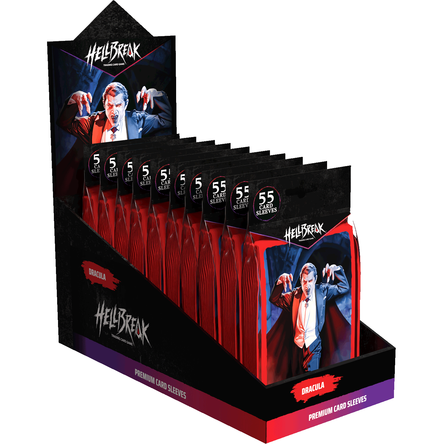 Hellbreak Supplies: Dracula Premium Card Sleeves Display (10 Packs)