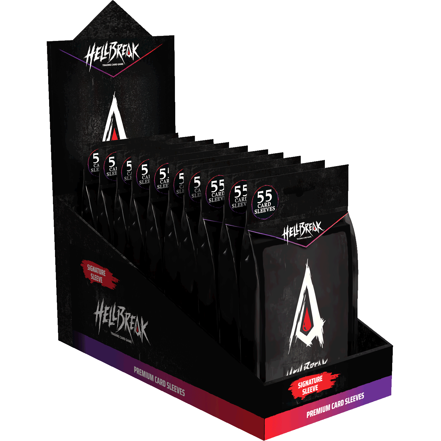 Hellbreak Supplies: Signature Sleeve Premium Card Sleeves Display (10 Packs)