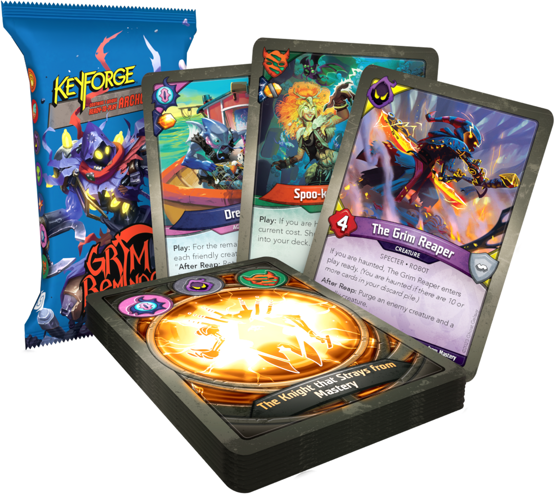 Ghost Galaxy KeyForge : Grim Reminders Archon Deck Display – 12 Decks Uniques Avec House Geistoid