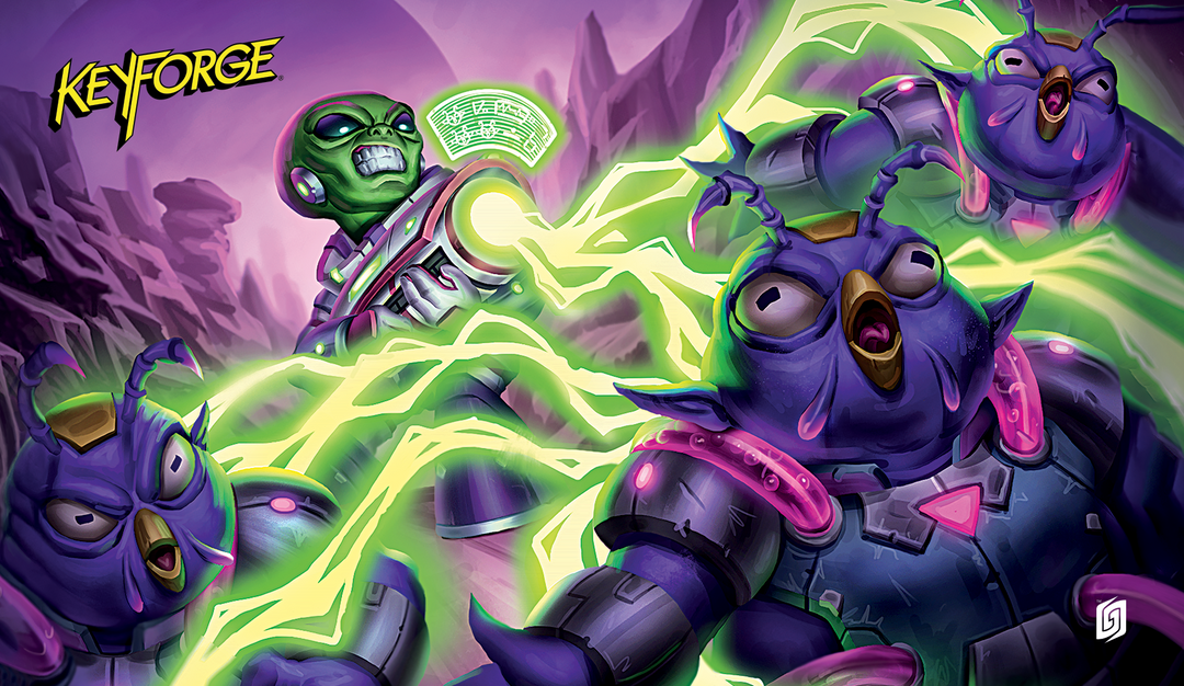 KeyForge: Winds of Exchange Playmat - Genetic Blast (House Mars ...
